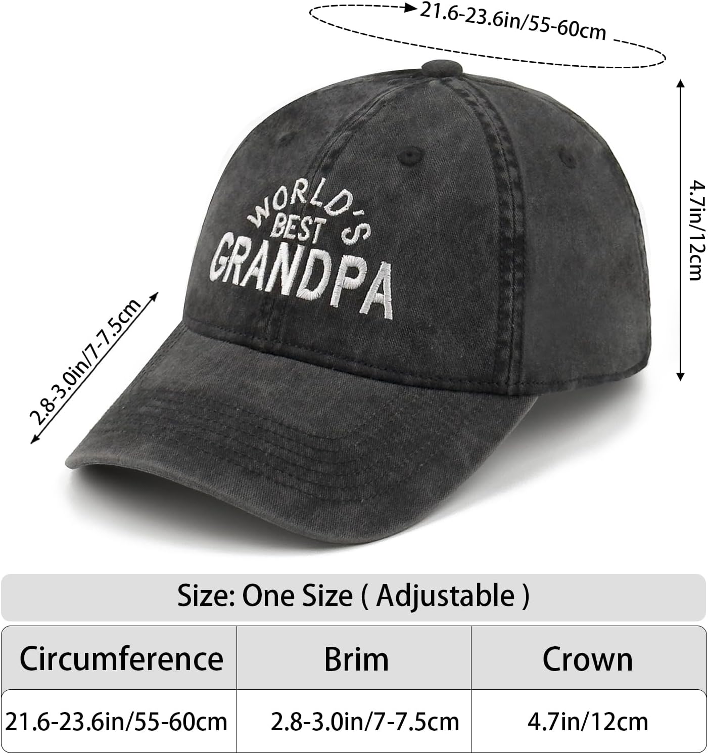 Funny Embroidered Baseball Cap for Family Dad Mom Grandpa Grandma, Adjustable Cotton Dad Hat Gift for Men Women