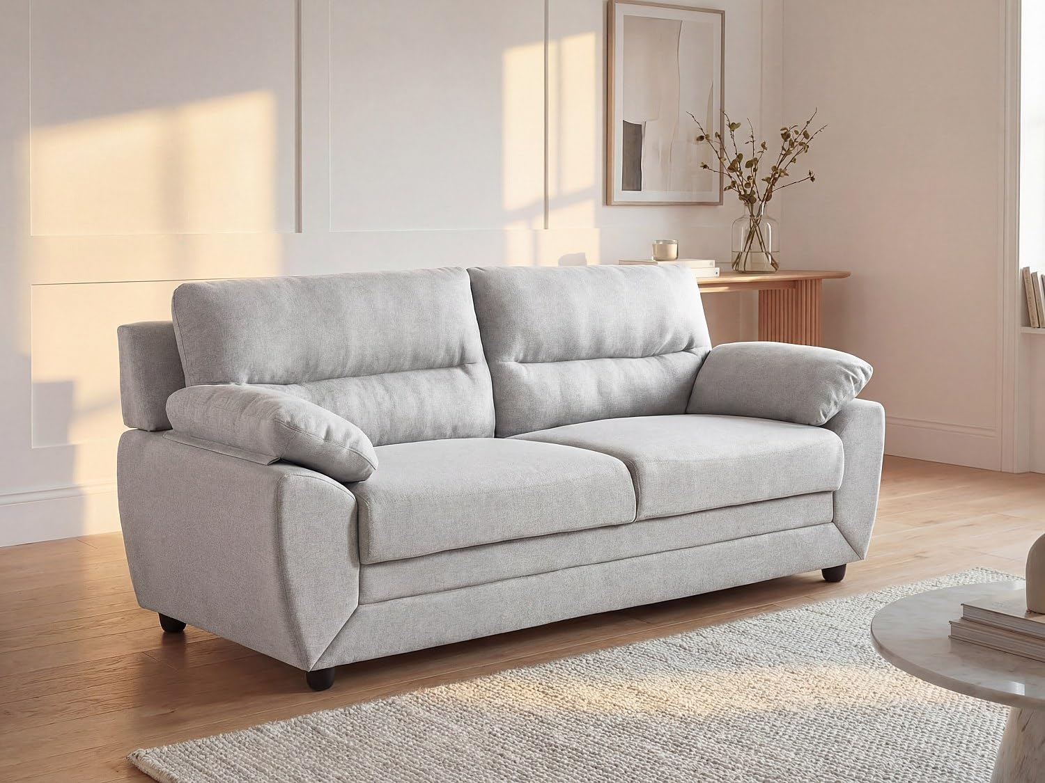 Vente-unique - Canapé 3 Places en Tissu Beige Manoa