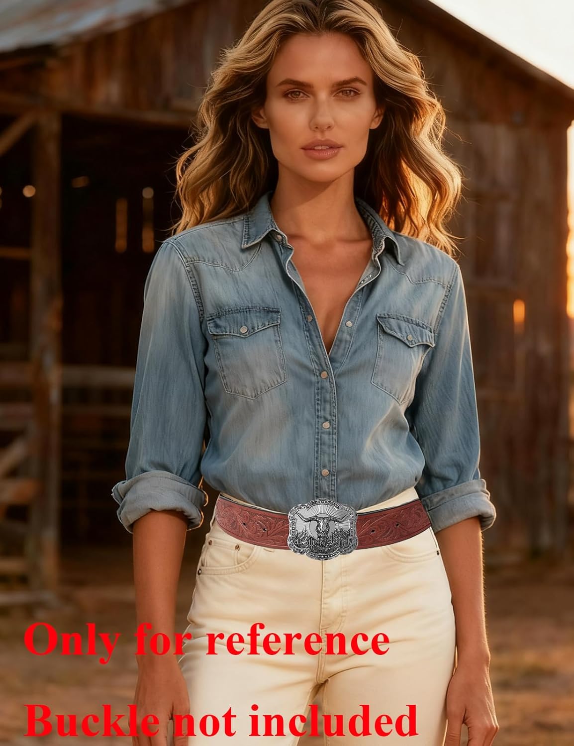 TOPACC 2 Pack Western Belts for Men Women Without Buckle Cowgirl Cowboy Belt Strap 1.5" - Image 4