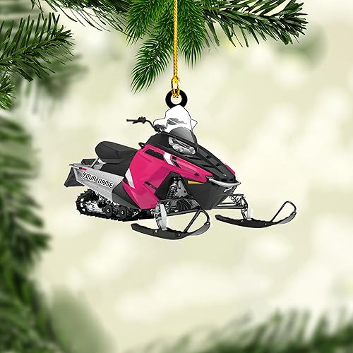 Miniatura 3 de Artparel Zapatos de motos de nieve personalizados personalizados adorno de Navidad de acrílico para amantes de motos de nieve (Móvil de nieve 3)