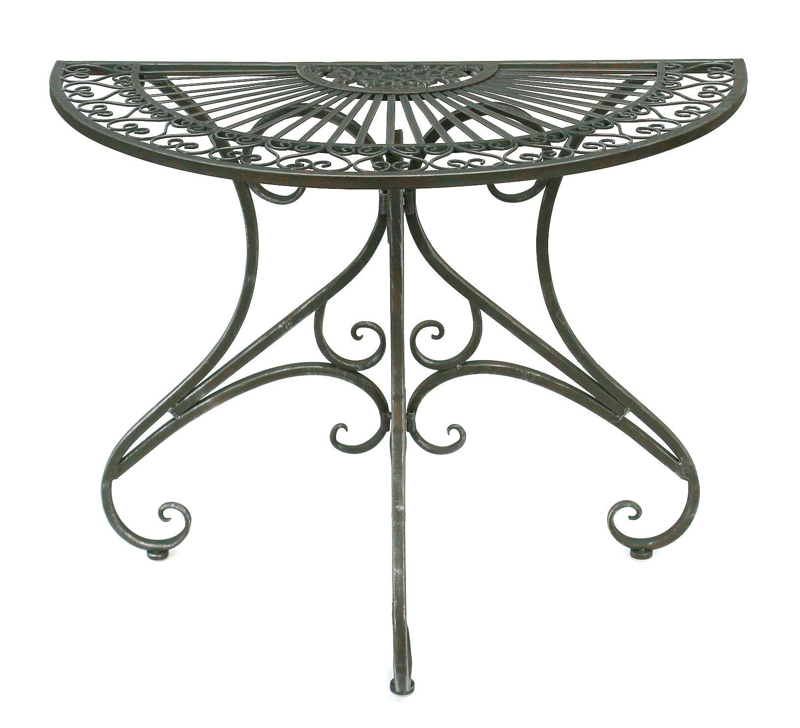 DanDiBo - Tavolino da parete semicircolare, in metallo, 90 cm, 130434