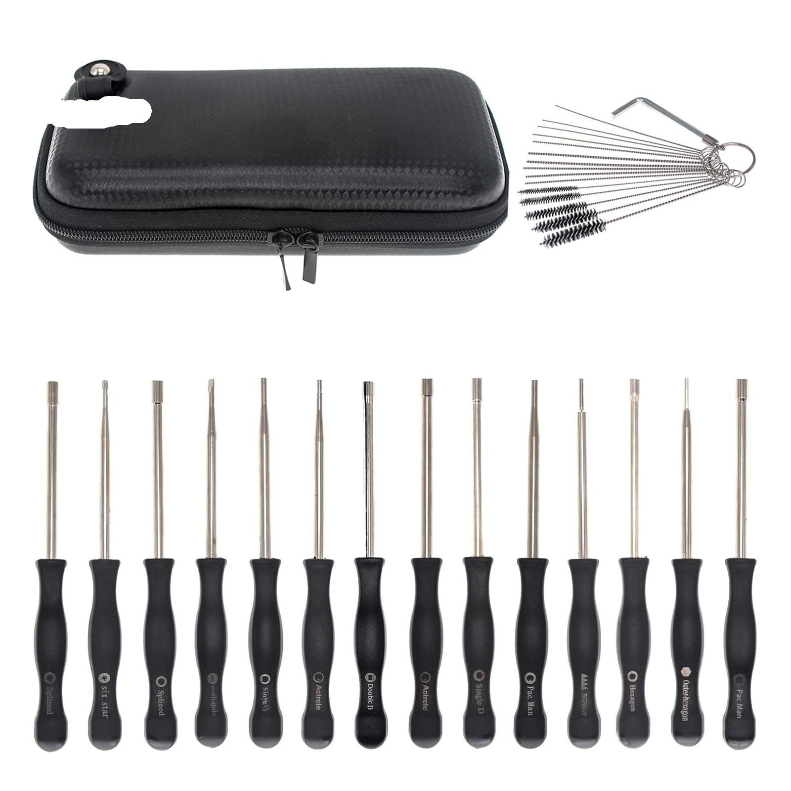 HGJfhrDE 6PCS/10PCS /12PCS/ 14PCS Carburetor Adjusting Tool Set Screwdriver Kit Splined Pacman Double D for Stihl for Hus&qvarna for Zama for Walbro(14pc Driver Set)