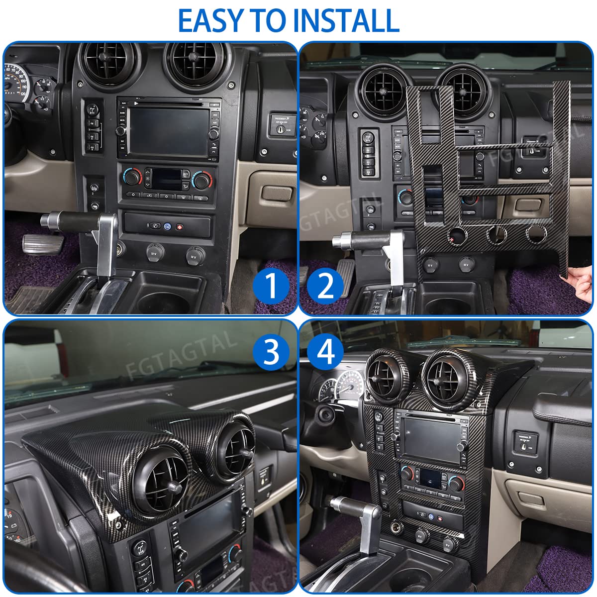 Amazon | センターコンソールパネルトリムカバー Hummer H2 2003-2007