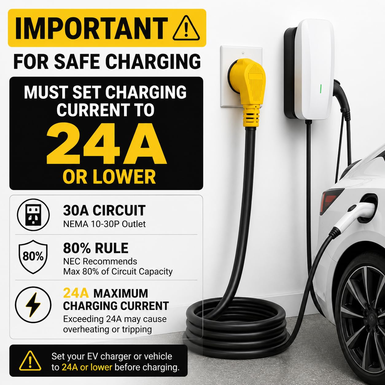 Cable adaptador de cargador EV de 10 pies compatible con NEMA 10-30P a 14-50R, secadora de 3 clavijas de 30 amperios a 50 amperios y 4 puntas EV para carga Tesla o EV nivel 2