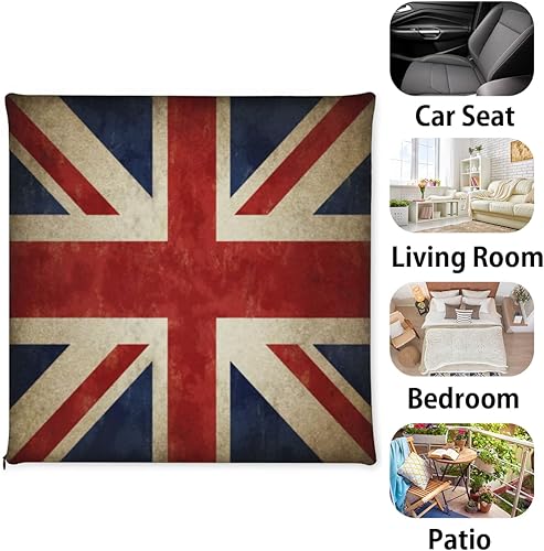 Miniatura 7 de 1 cojín para silla, cojín de espuma viscoelástica con bandera británica, almohadillas cuadradas extraíbles para sillas de cocina, comedor, oficina,