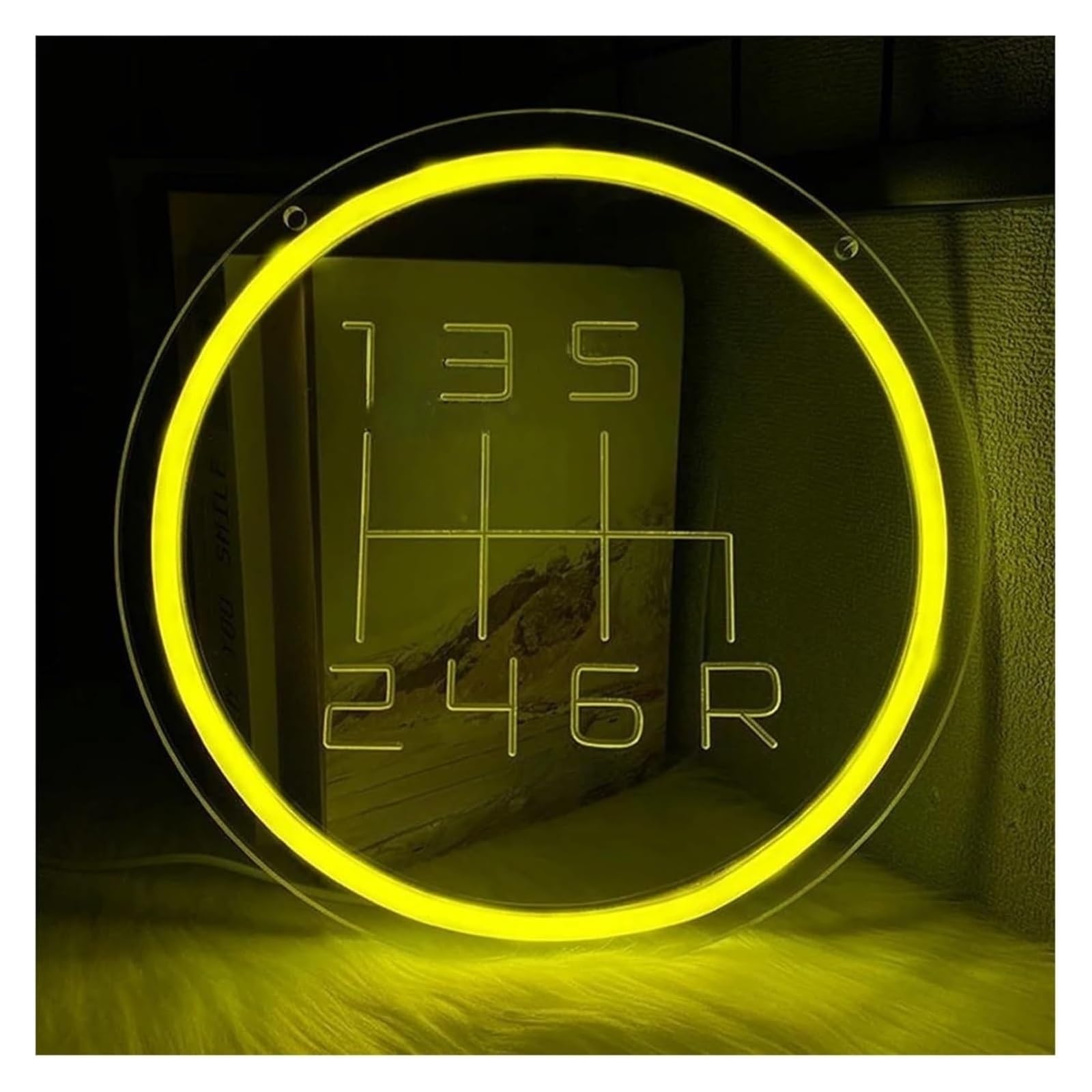 lampe au néon Panneau lumineux avec compteur de pour vitesse pour garage, magasin, décoration murale 27 x cm