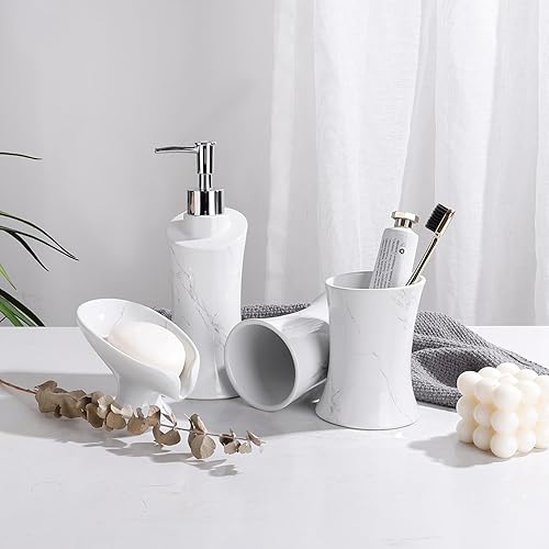 Miniatura 7 de Conjunto de accesorios de baño de cerámica de mármol conjunto de accesorios de baño, diseño único conjunto de accesorios de baño conjuntos