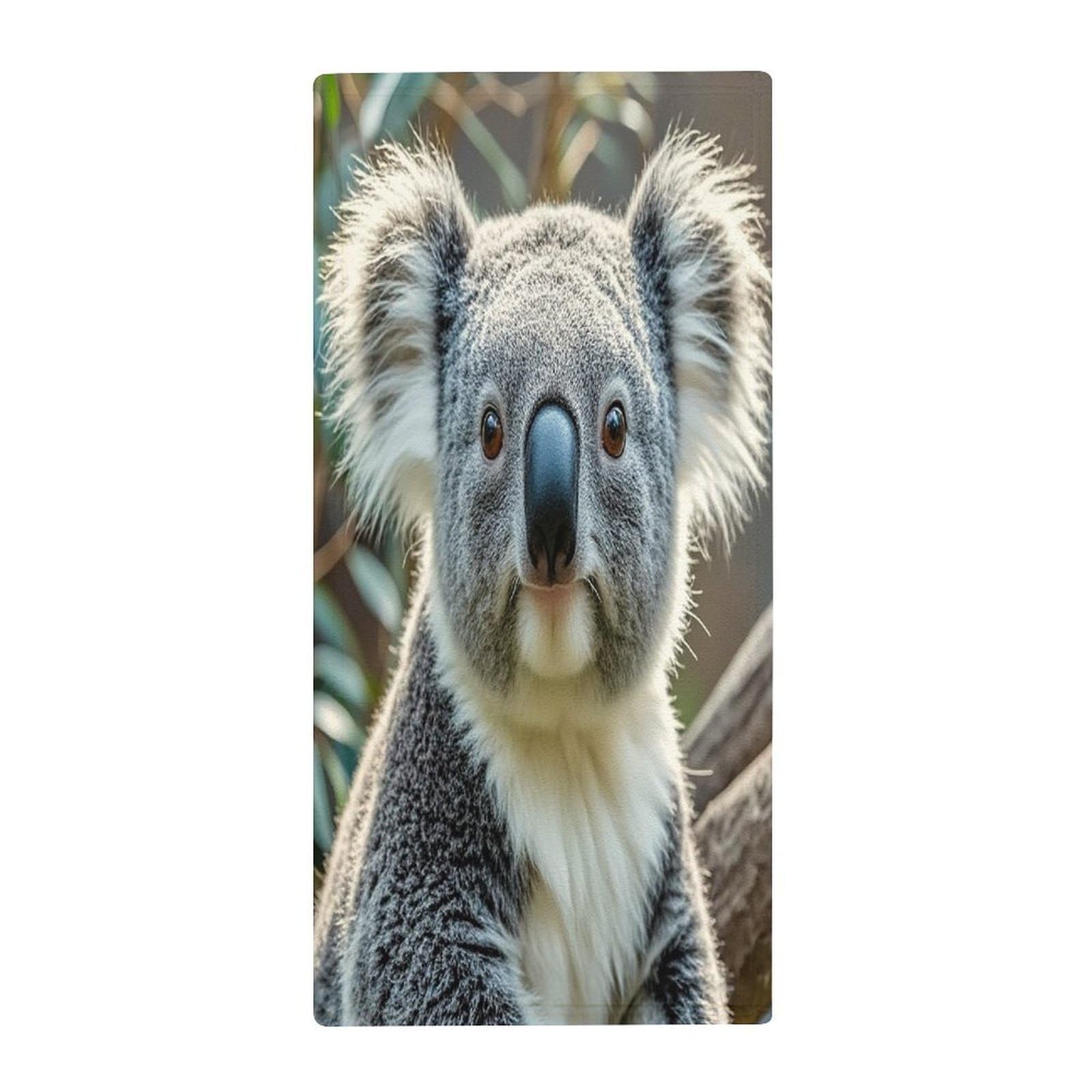 FekiLoot Lovely Koala Hand Towels Coral Velvet Highly Absorbent Towel,Classic Luxury Printed Hand Towels Soft Hands Face Towel for Bathroom Kitchen Salon Workout 13.8 X 28.7 in