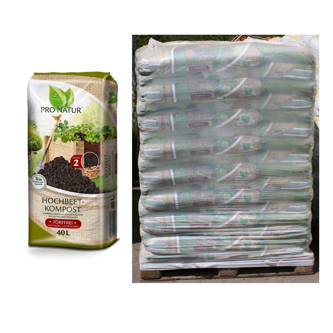 Bio Hochbeet-Kompost ProNatur 48x 40 l = 1920 Liter
