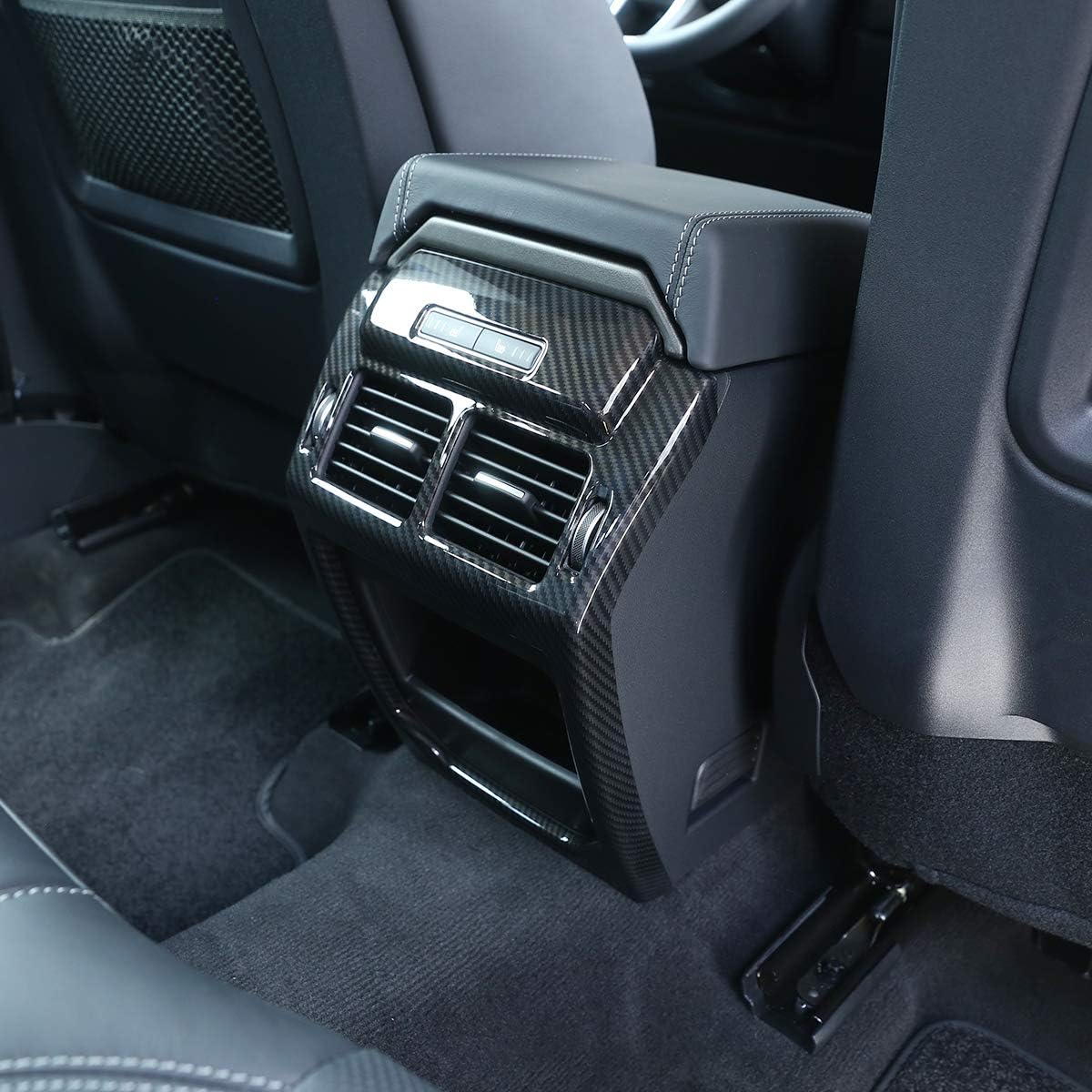 Carbon Fiber Rear Row Air Conditioner Outlet Vent Frame Trim 1pc for Land Rover Range Rover Evoque 2012-2017