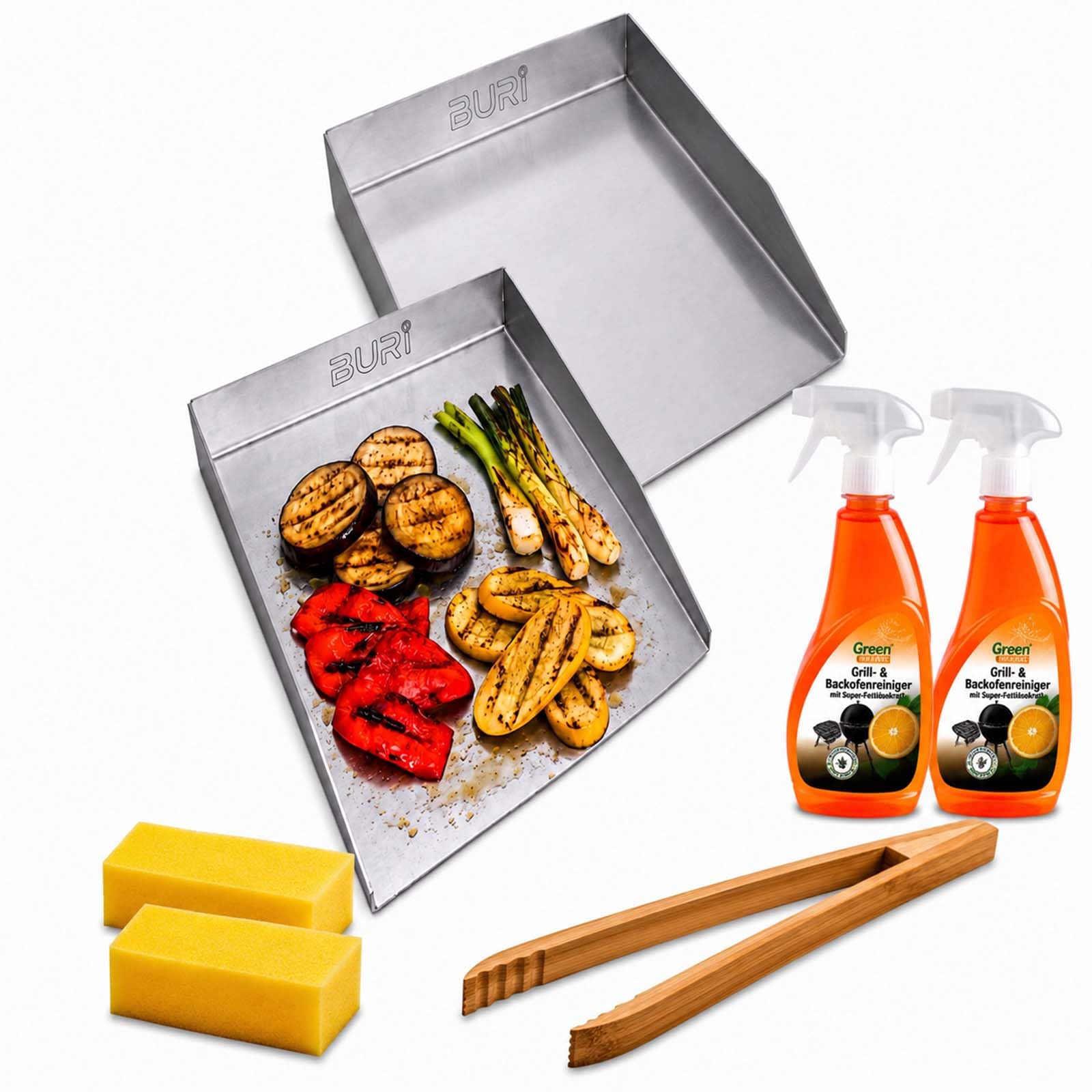 Set di 2 piastre da 30 x 20 cm, con bordo reversibile, compatibile con SANTOS Free S-410
