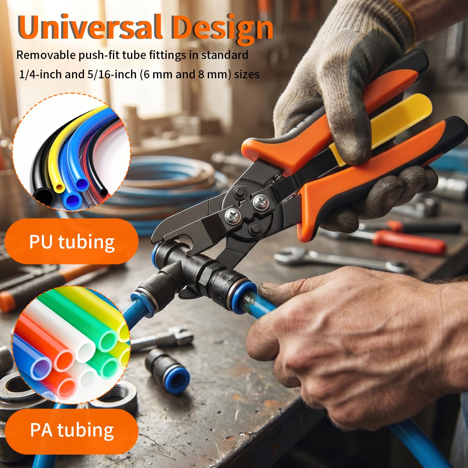 Pince à Déconnecter Rapide pour Raccords Raccord Pneumatique 6/8 mm | Outils de Déconnexion de Tuyau d'Air à Insertion Structure à Levier Économe en Effort Idéale pour les Espaces Étroits