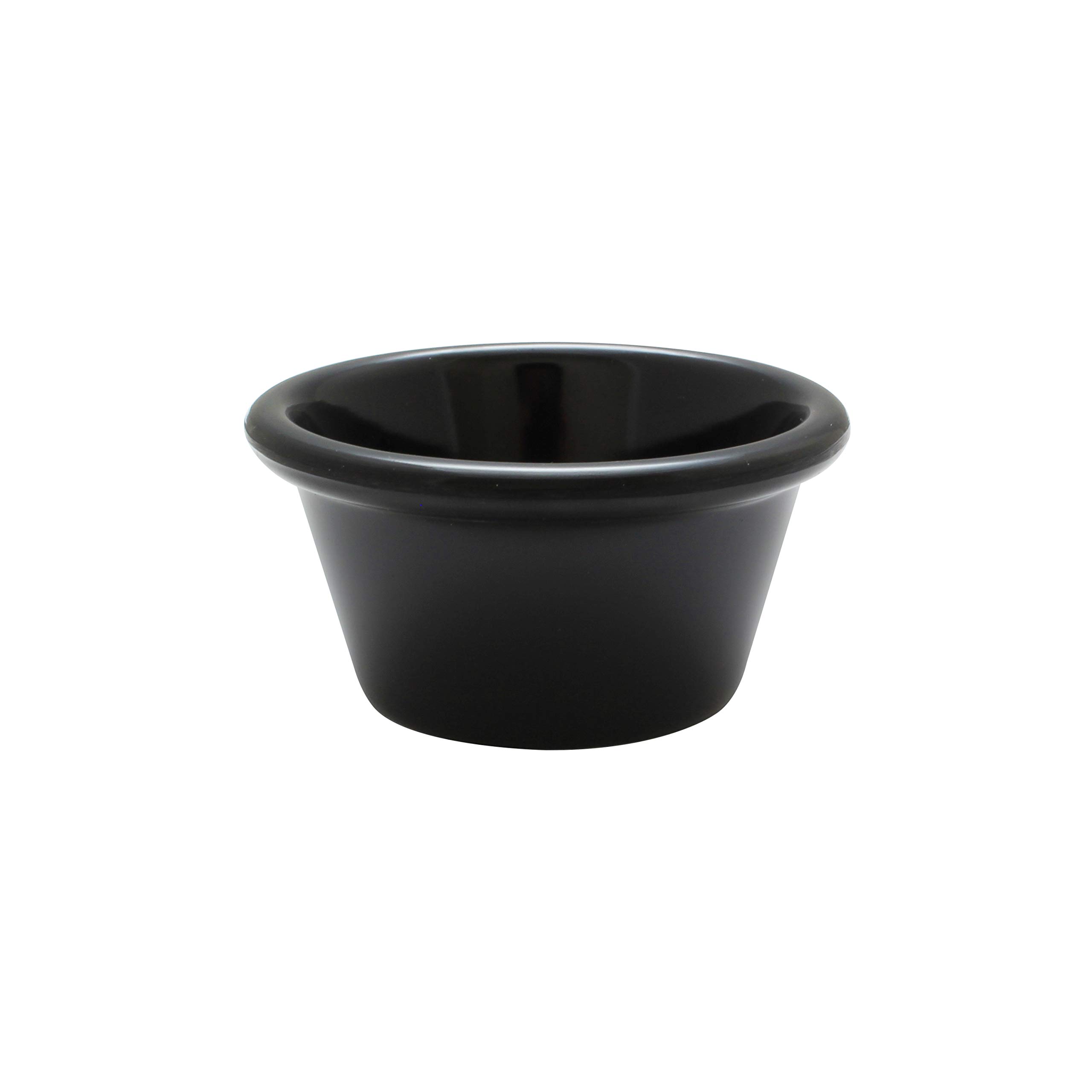Thunder Group PL536BL1 Ramekin, 2-1/2 oz., 2-7/8" Dia., Round, Smooth, Dishwasher Safe, BPA Free, Plastic, Black, Pack of 12