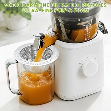 Pulp Strainer for Nama J2 Cold Press Juicer, Pulp Strainer with Handle for Nama J2 Cold Press Juicer, Suitable for Nama J2 Juicer Secondary Fine Filter Accessories, Upgrade Juice Mouthfeel, Easy Clean