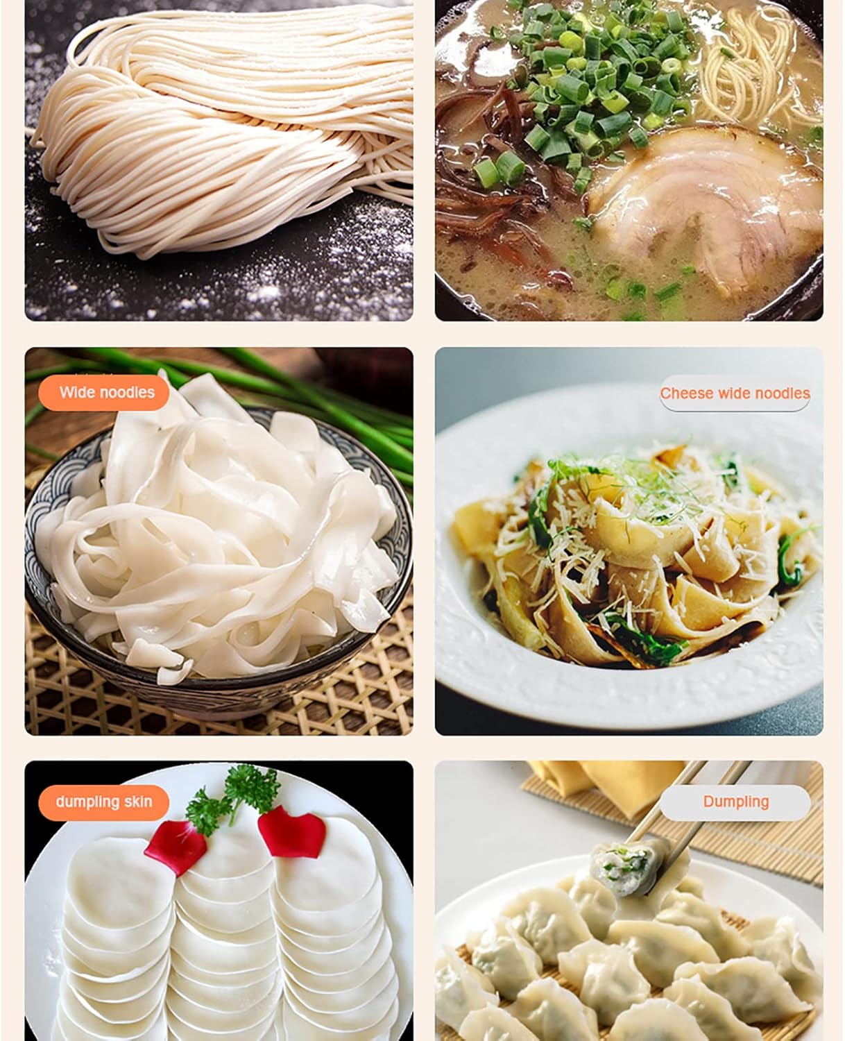 Kitchen Noodle Machine, Food Processors, Home Fully Automatic Dough Kneading Machine Dumpling Maker Pasta Bar, 13 Noodle Molds