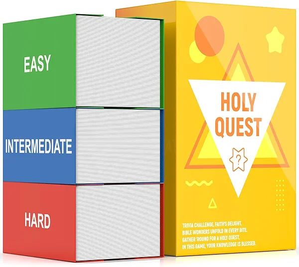 HOLY QUEST, A Fun Bible Trivia Game, Extra Value 400 Cards Pack with 6 Engaging Categories, Perfect for Bible Study, Youth Groups and Church Gatherings, Great Christian Game for Adults and Family