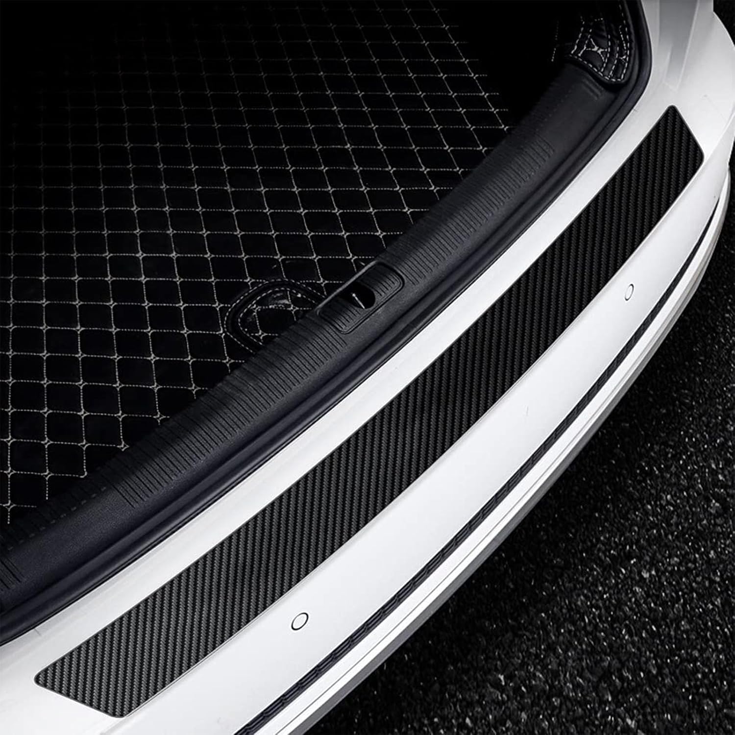 CWMQA Car Trunk Door Sill for MINI Countryman (F60) 2.Generation 2017 2018 2019 2020 2021 2022,Car Boot Sill Protector Carbon Fiber Car Trunk Door Sill Edge Anti Scratch Decorative Strips