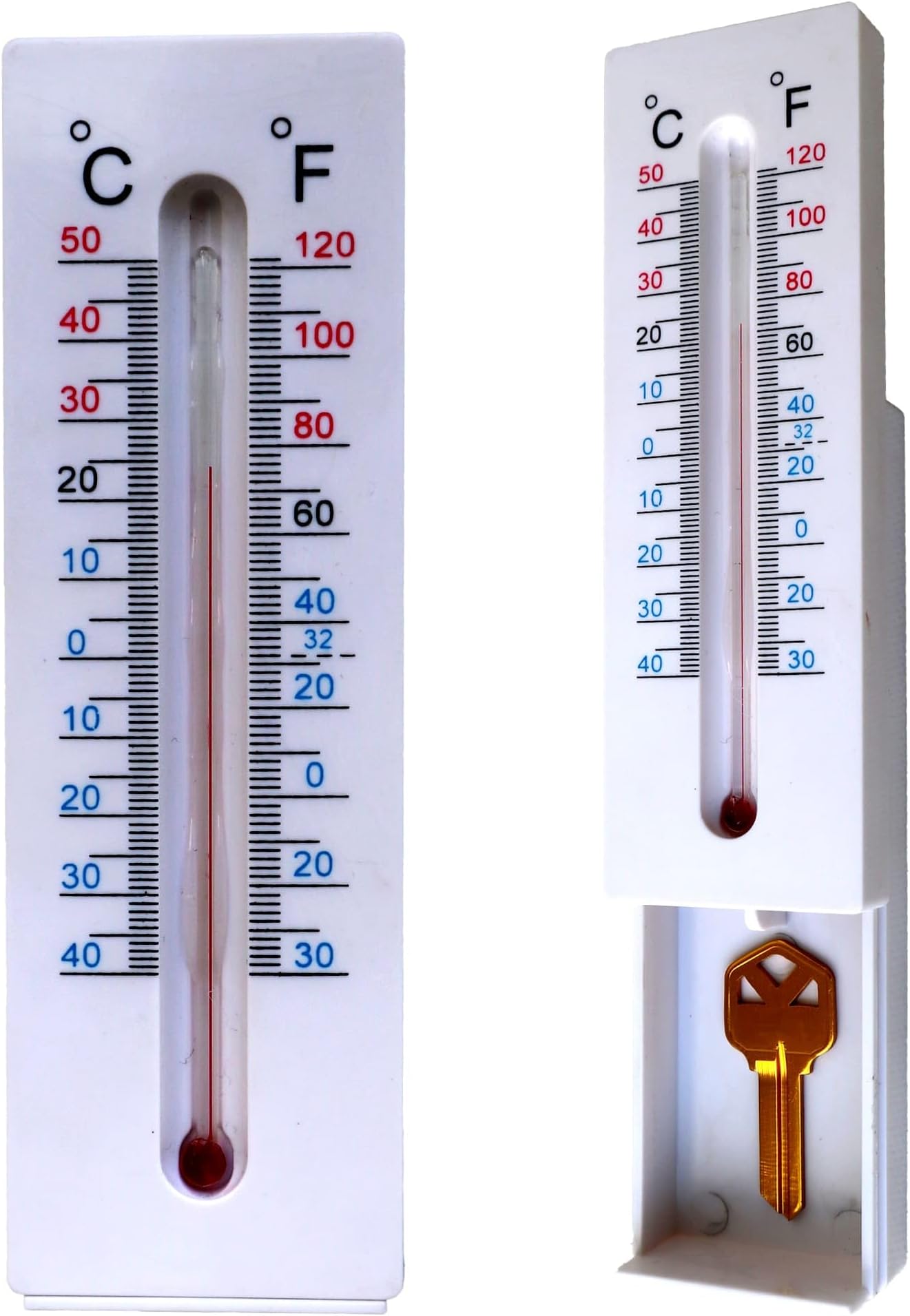 Hide A Key Outdoor Thermometer Decorative Key Hiders Containers Box for House Spare Keys Secret Compartment Items Outside Safe Storage Yard Garden Indoor Large Size Design Geocaching
