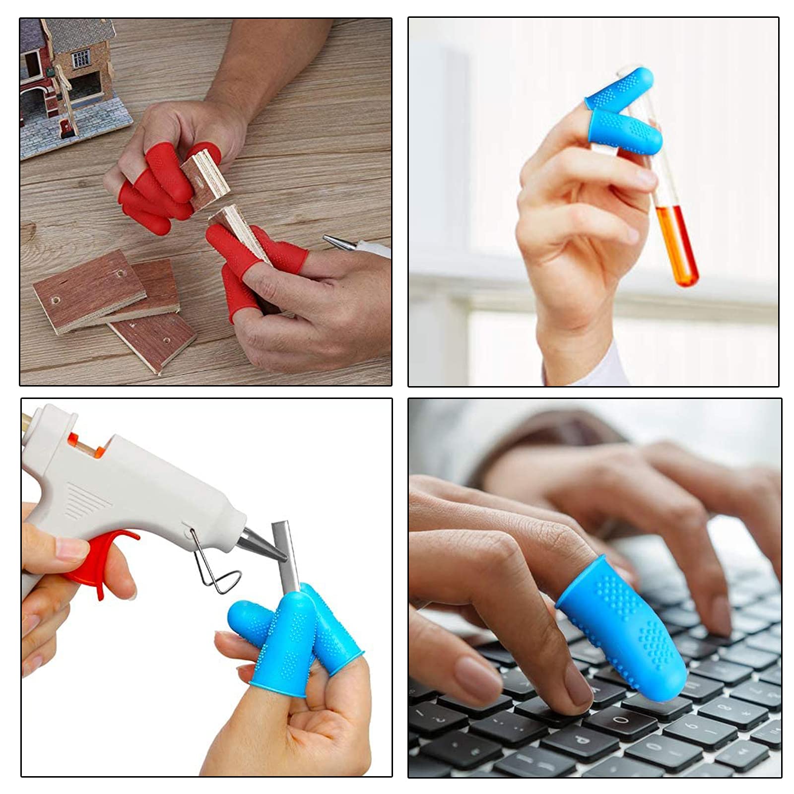 KOCAN 4-in-1 flexibele vingertopbeschermers Siliconen vingerbeschermers Vingertop voor gitaar, ukelele bas