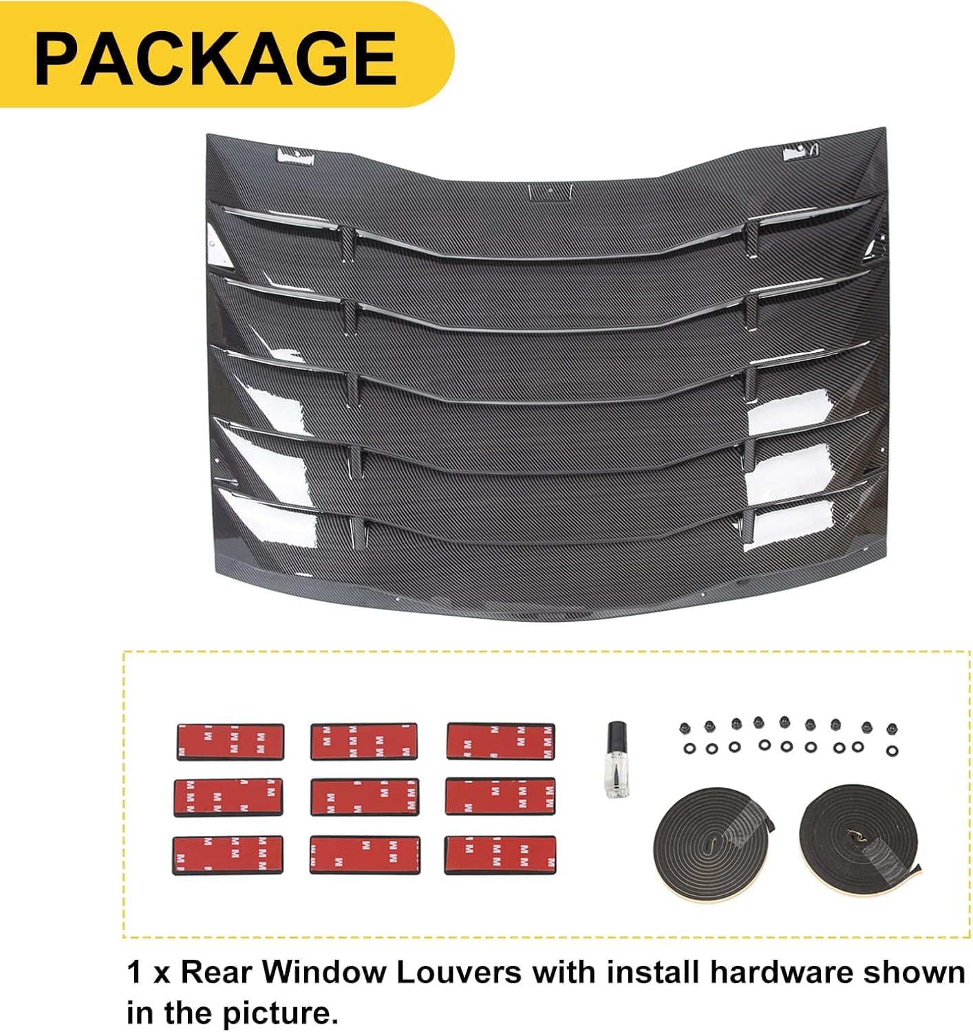 ECOTRIC Rear Window Louver Cover Compatible with 2011-2023 Dodge Charger SXT/GT/RT/RT Scat Pack/Scat Pack Widebody/SRT Hellcat Windshield Cover Sun Shade Vent Carbon Fiber Print