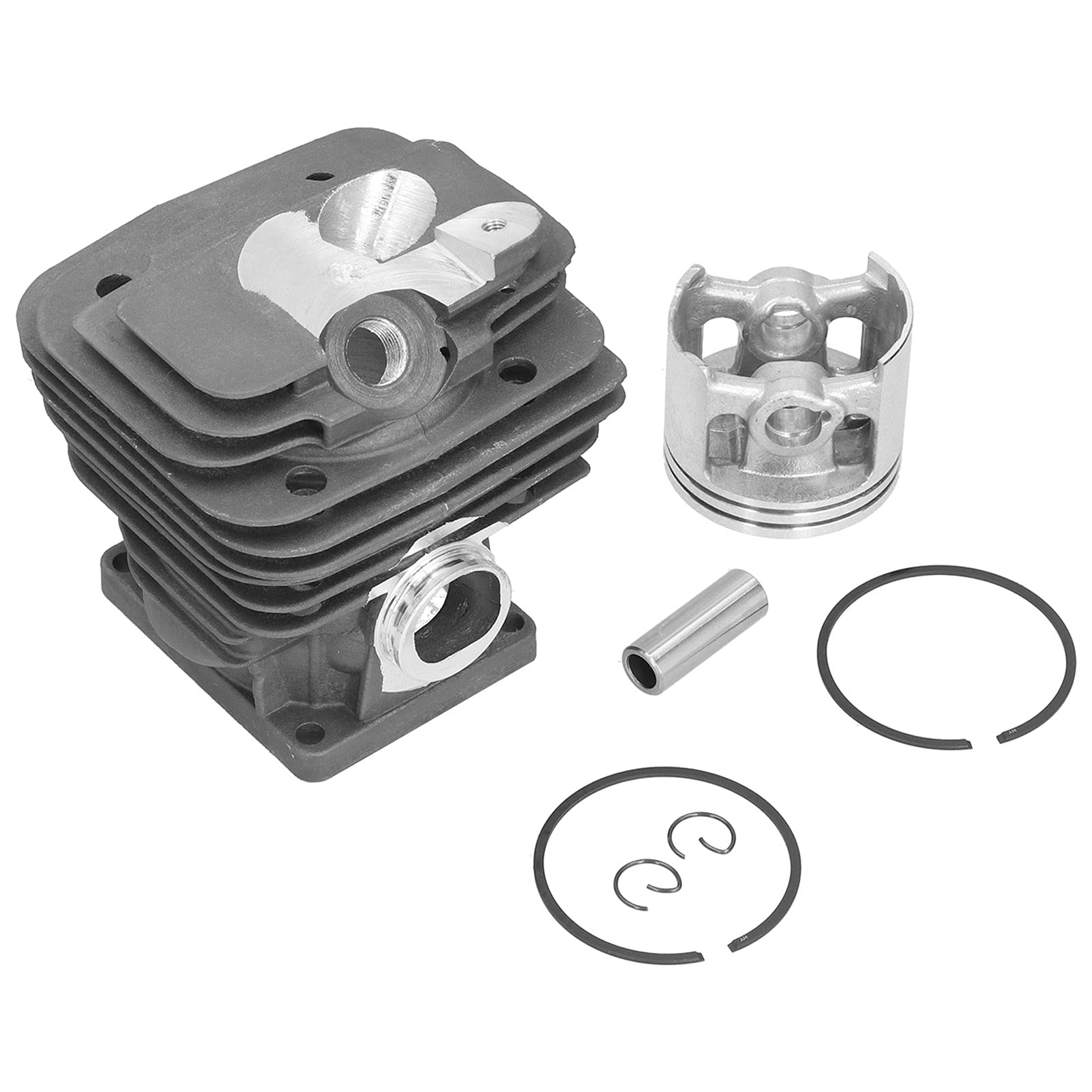 Qcwwy Zestaw Zacisków do Pierścienia Tłokowego Cylindra 52 Mm, Części Zamienne do Piły łańcuchowej MS461 z Numerem OEM 1128 020 1250, Trwały Stop Aluminium i materiał żelazny, łatwy