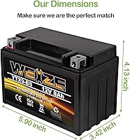 Vista 2 de Weize YTX9-BS - Batería libre de mantenimiento de plomo-ácido para motocicleta, ATV, Honda, Polaris, Suzuki