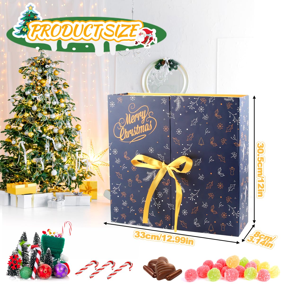 AllLeeGay Christmas Advent Calendars 2023 24 Colorful Reusable Boxes for Filling, Advent Calendar Fillers for Kids & Adults, Perfect Christmas Gifts and Presents, Blue - Image 2