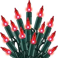 Vista 10 de TW SHINE Mini cadena de luces de Navidad, 20 pies, 100 unidades, incandescentes, mini luces de árbol de Navidad, impermeables, para exteriores