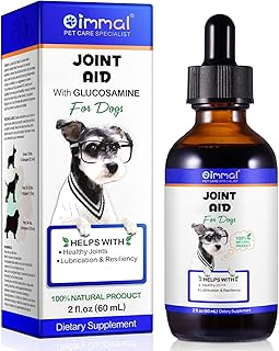 Joint & Hip Supplement with Glucosamine for Dogs, Joint Aid Liquid Drops with Chondroitin and Turmeric Oil Supports Dog Joint Pain Relief, Pet Supplement for Older and Stiff Dogs, Beef Flavor - 60 ml
