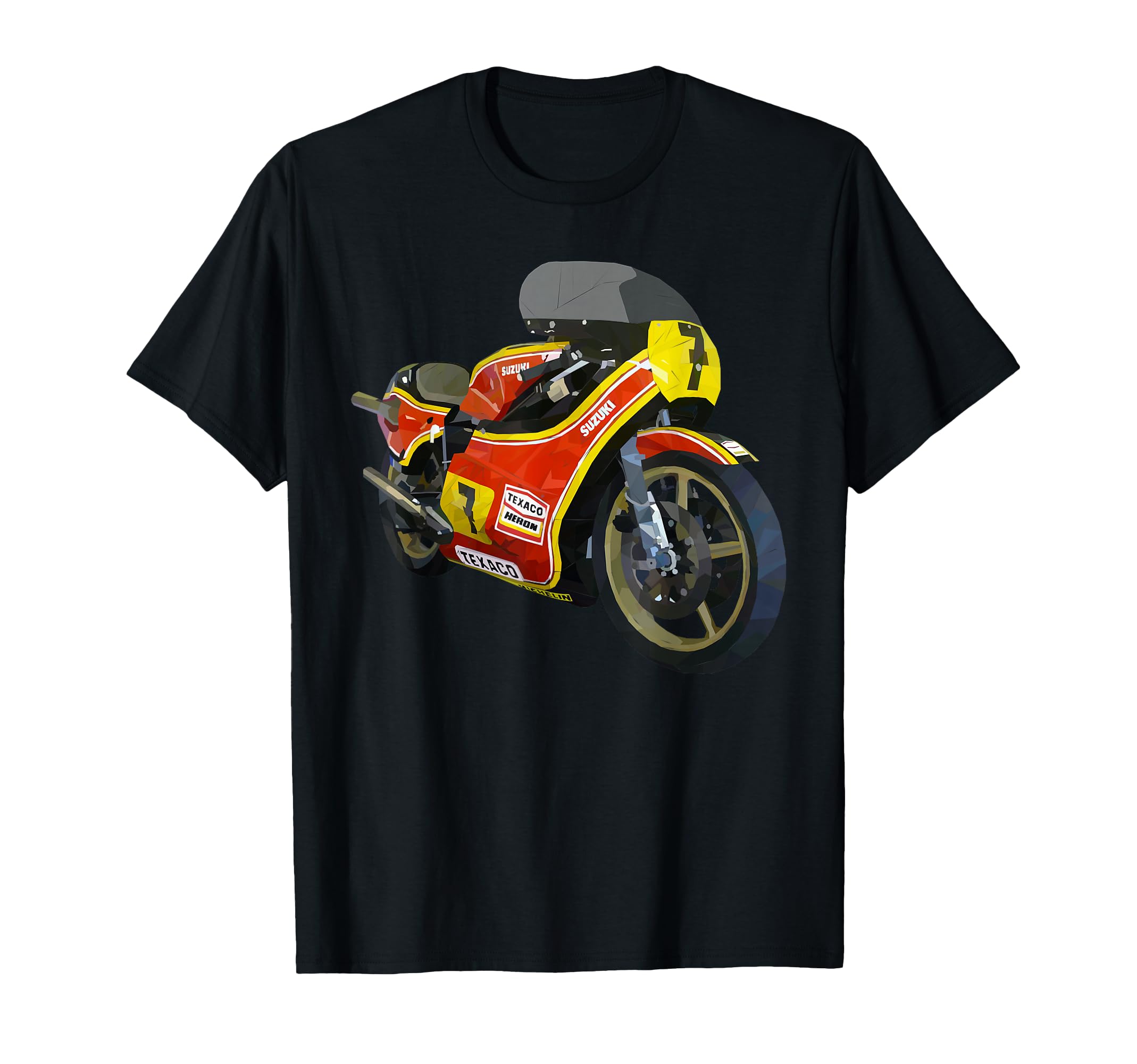 Retro Barry Sheen Motorcycle GP500 Racing Motorbike Sketch T-Shirt