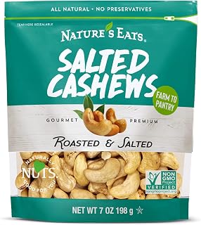 Nature's Eats Cashews Roasted Salted, 7 Oz