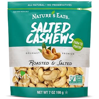 Natures يأكل الكاجو المحمص المملح ، 7 Oz