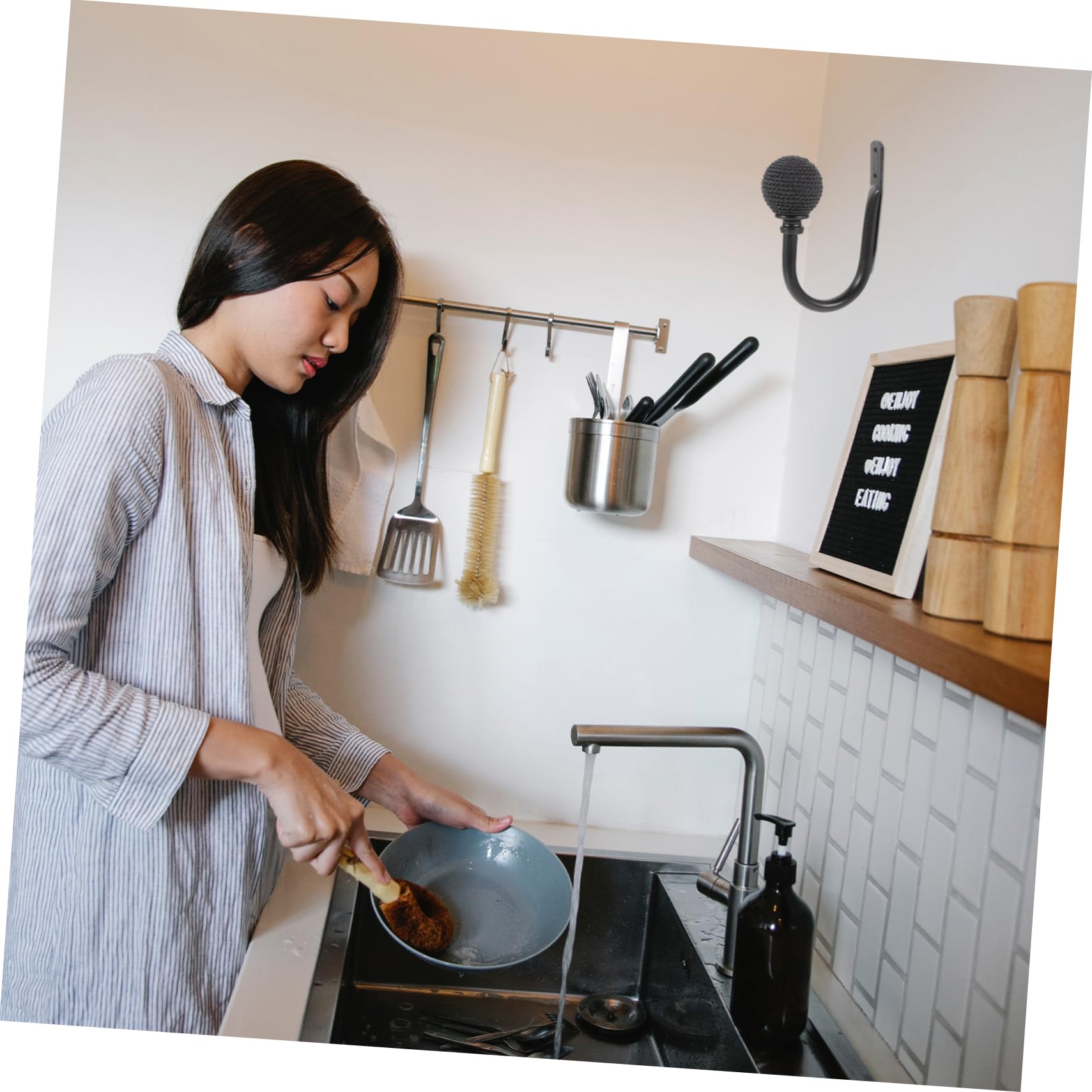 Gatuida 5pièces De Rideau Muraux Noire Retenues De Draps Élégantes pour Décoration De Fenêtres Salon Cuisine Chambre