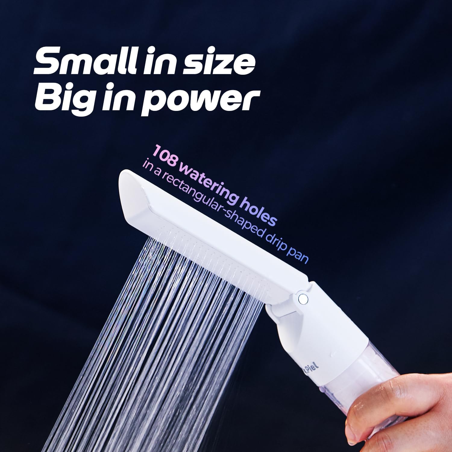 Dr.Piel Travel Handheld Shower Head with Filter (Pure White) – Lightweight Portable Showerhead, Universal G1/2 Connection, Easy Installation for Travel