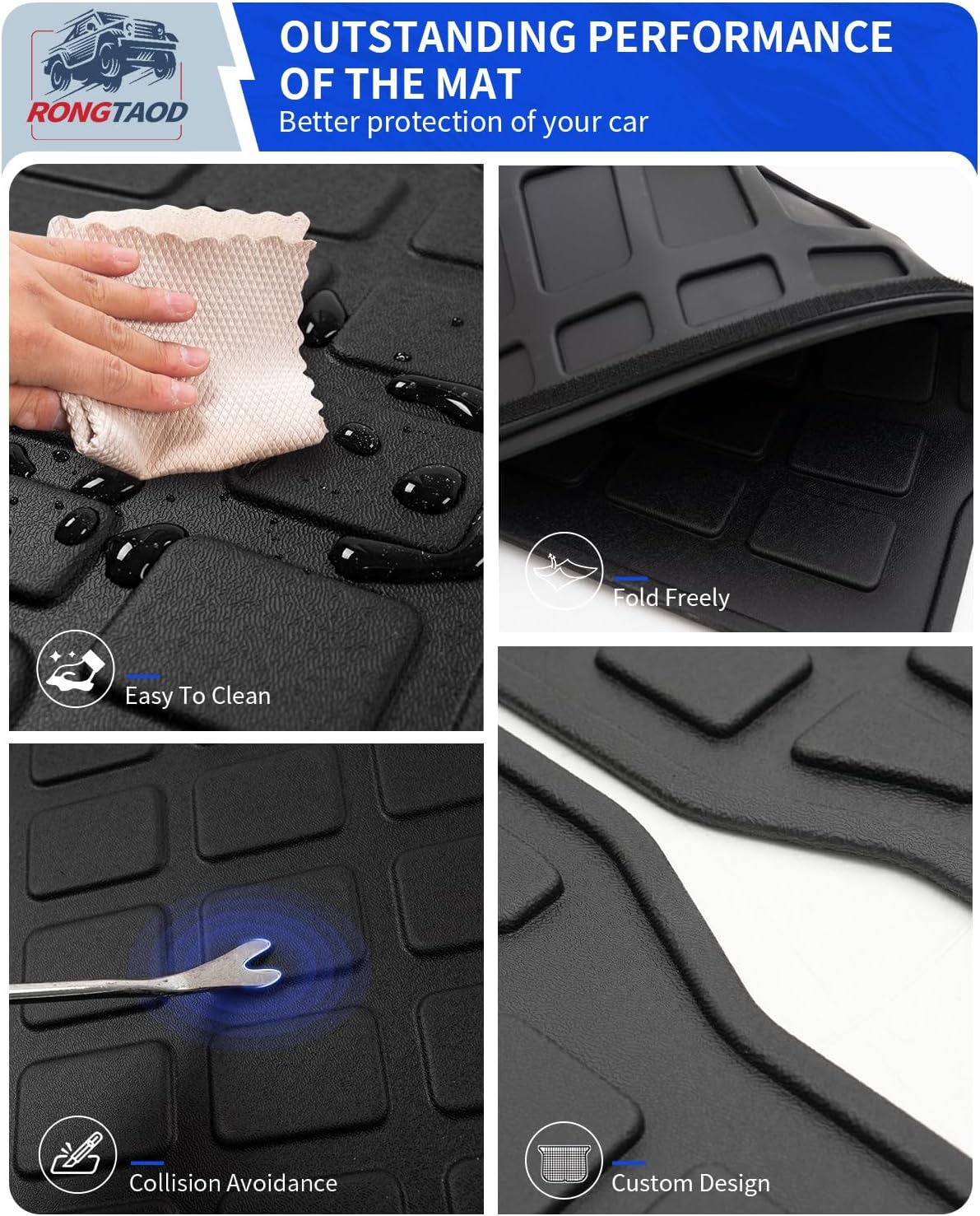 Rongtaod Kick Mats Compatible with 2024 2025 2026 Toyota Grand Highlander 2nd Backrest Mats Back Seat Protector All Weather 8 Seats Highlander Accessories