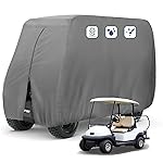 FLYMEI Golf Cart Covers 2 Passenger, Waterproof Winter Outdoor Golf Cart Cover for EZ GO Club Car and Yamaha, Dustproof and Windproof, 95L x 48W x 66H, Grey