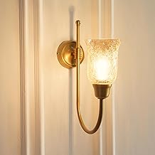 Divine Trends Hockey Wall Lamp Antique Brass Finish with Chimney Crackled Glass Shade for Living Room, Bedroom, Home Decoration Wall Light - Pack of 1