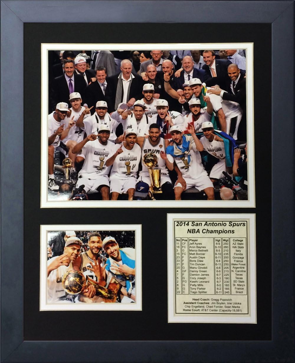 Legends Never Die 2014 San Antonio Spurs NBA Champions Podium Framed Photo Collage, 11 x 14-Inch