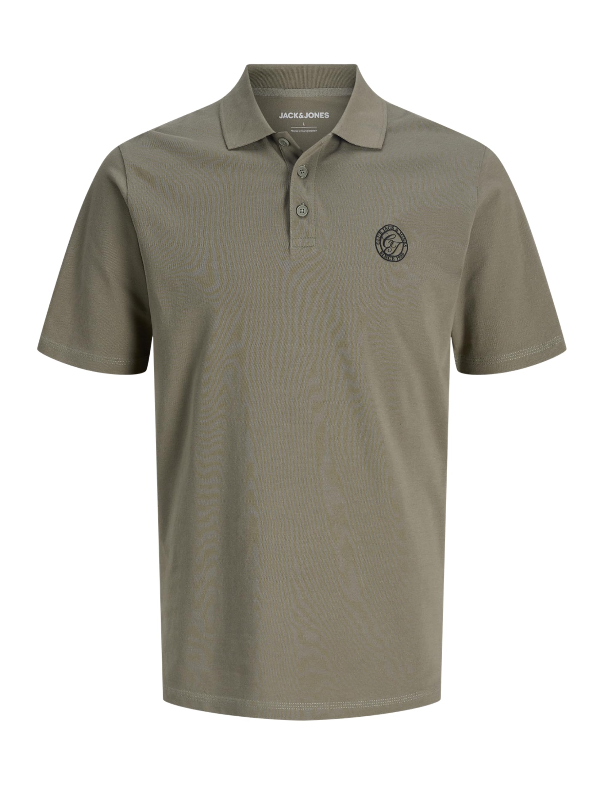 JACK & JONES Men's JJALLIANCE Polo Shirt, Short Sleeve Regular Fit Piqué Polo, 100% Cotton Casual Smart-Casual Top, Style 12288108, Vetiver Colour, UK Size -L