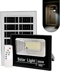 Refletor Solar Led Holofote 500w Placa Bateria Prova Dágua