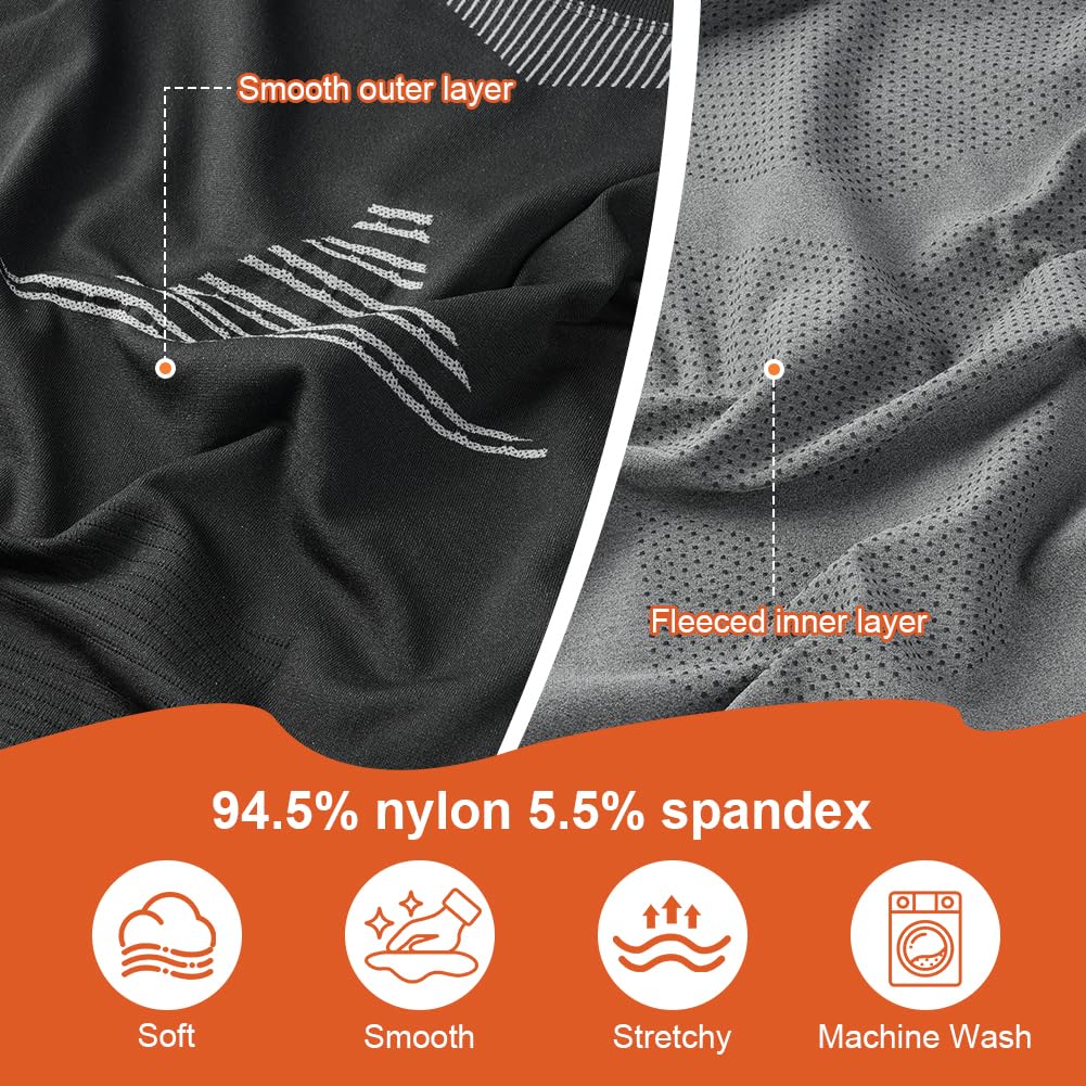HOTUT Ropa Interior Térmica para Mujer, Conjunto de Ropa Interior Termica Mujer Invierno, Esquí Deportes Conjuntos Térmicos, Conjunto de Ropa Interior térmica Suave Invierno Otoño para Fitness-L
