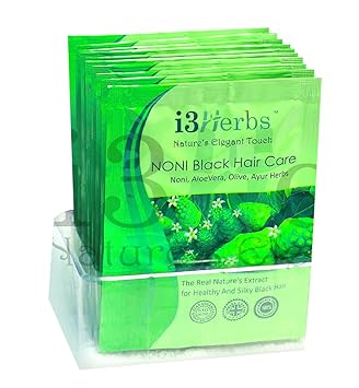 i3Herbs noni black ammonia free hair color shampoo 4 sachets
