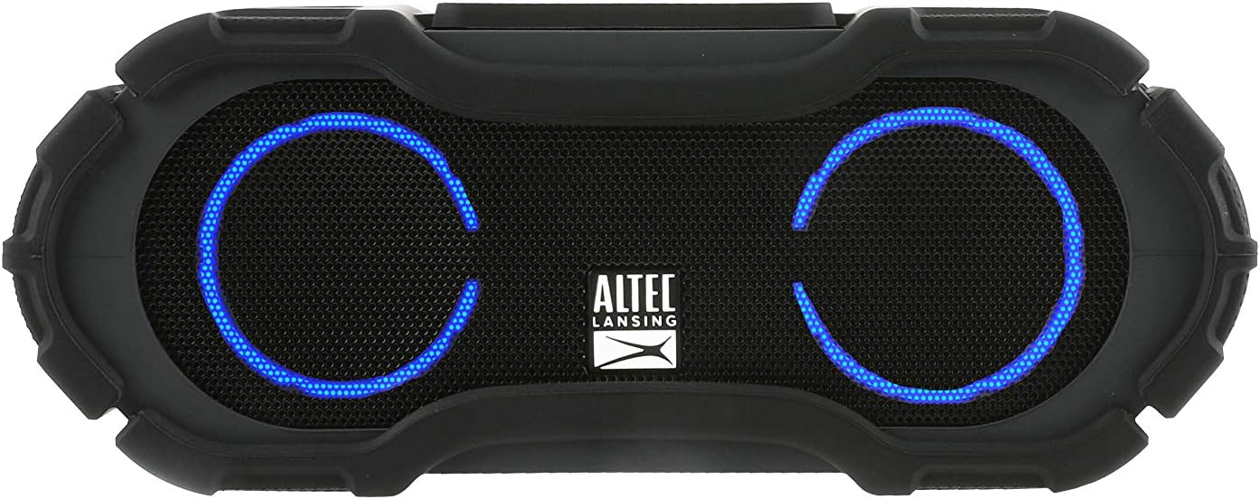 Altec Lansing BoomJacket Jolt Bluetooth Speaker with Lights (IMW581L) | Wireless Portable Speaker, IP67 Waterproof Speaker, 30 Hours of Portable Battery, 5 LED Light Modes (BLG)