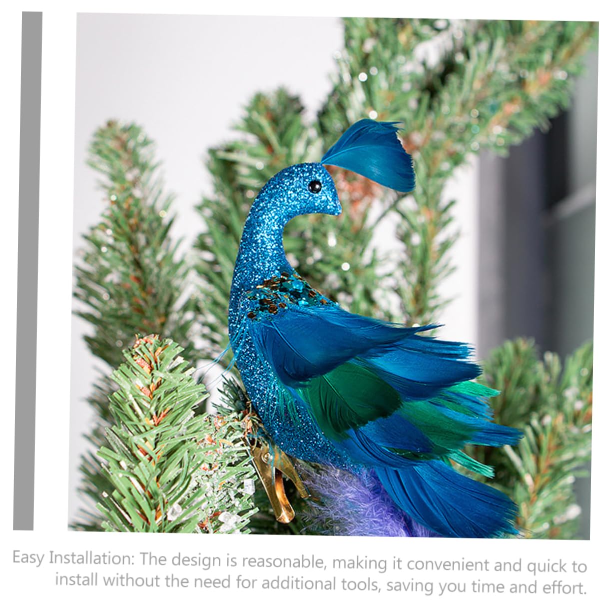 TOPBATHY 2stücke Pfauen-weihnachtsbaumdeko Aus Glitzernder Vogelschmuck Zum Anclipsen Dekoration Für Baum Weihnachtsbaumschmuck