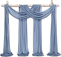 Vista 205 de Tela para envolver arco de boda, 4 paneles de 28 x 20 pies, cortinas de arco de boda rosa para ceremonia, cortinas de tela de gasa para cenador