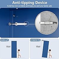 Vista 7 de Armario de despensa de cocina, armario de despensa de metal de 71 pulgadas de alto con puertas y estantes ajustables, alacena de comida