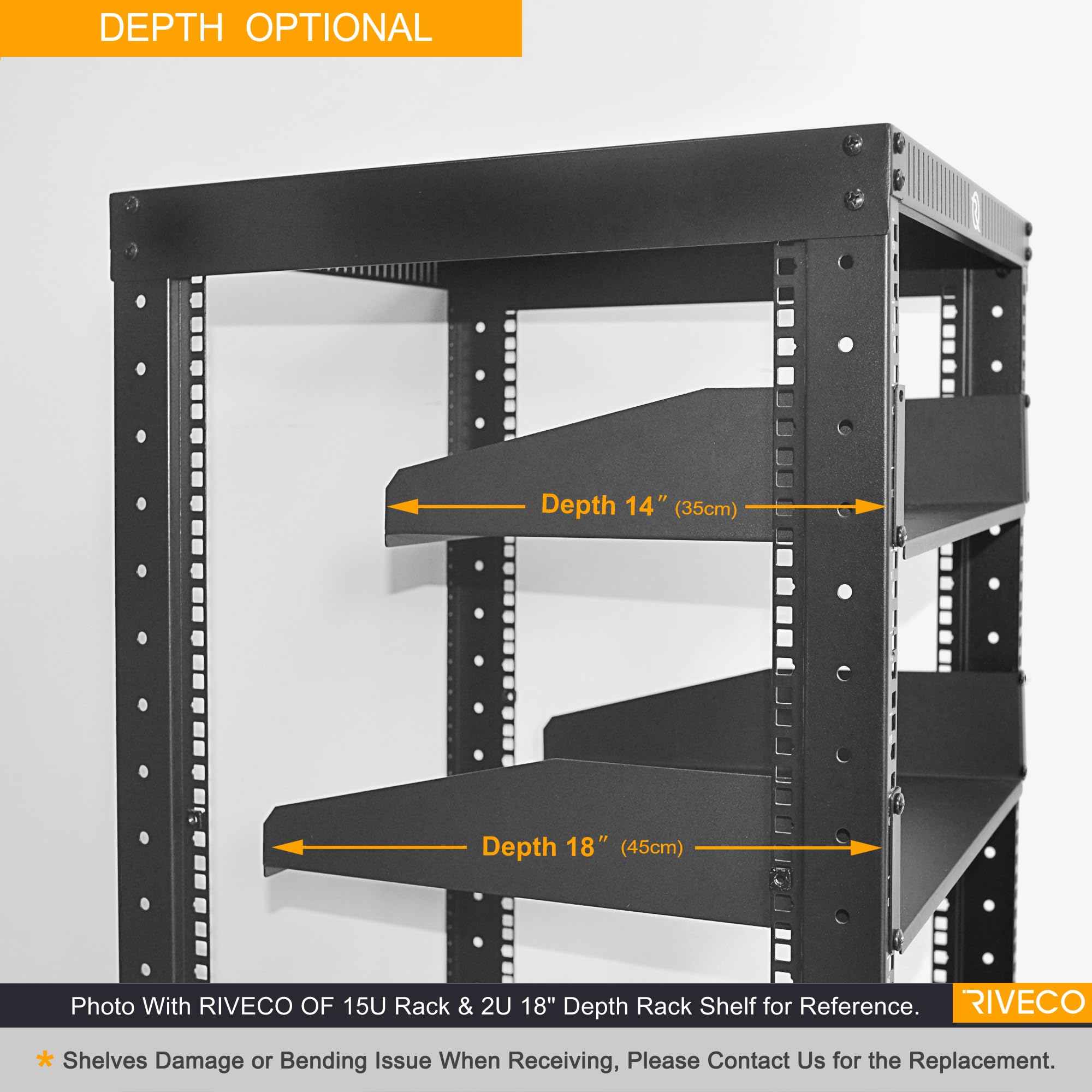 Amazon.com: RIVECO 19” 2U Rack Shelf Server Cabinet Mount Vented