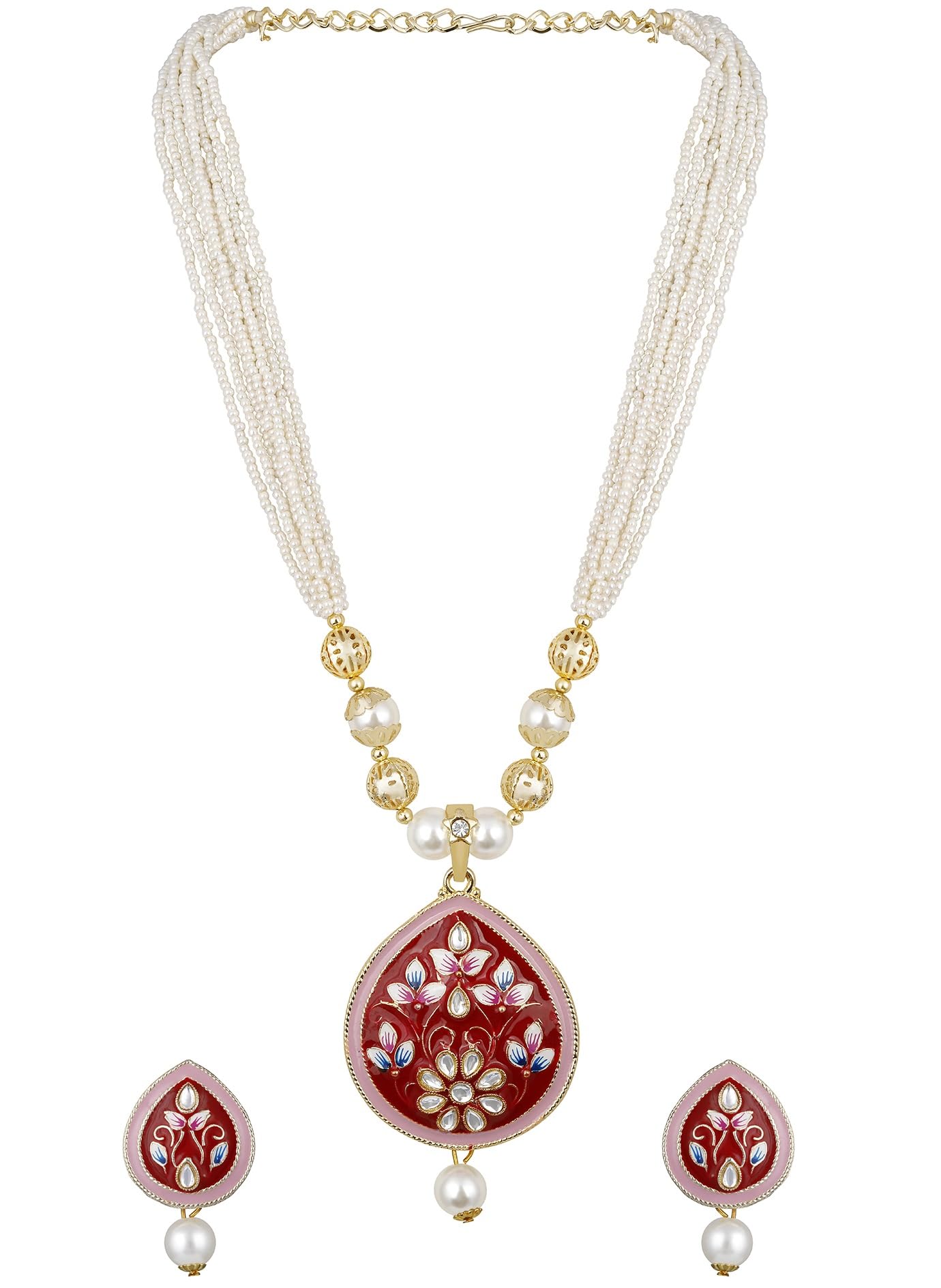 See full amazon price history chart for Anxvi Ethinic Red Meenakari White Beaded Tribal Long Necklace Set For Girls & Women Anxvi Ethinic Red Meenakari White Beaded Tribal Long Necklace Set For Girls & Women (B0D22K92PB) Amazon Price History, Amazon Price Tracker