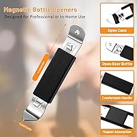 Vista 2 de Paquete de 3 abridores magnéticos de botellas de acero inoxidable, abrebotellas planas sólidas y cervezas, abridor de botellas pequeño con imán