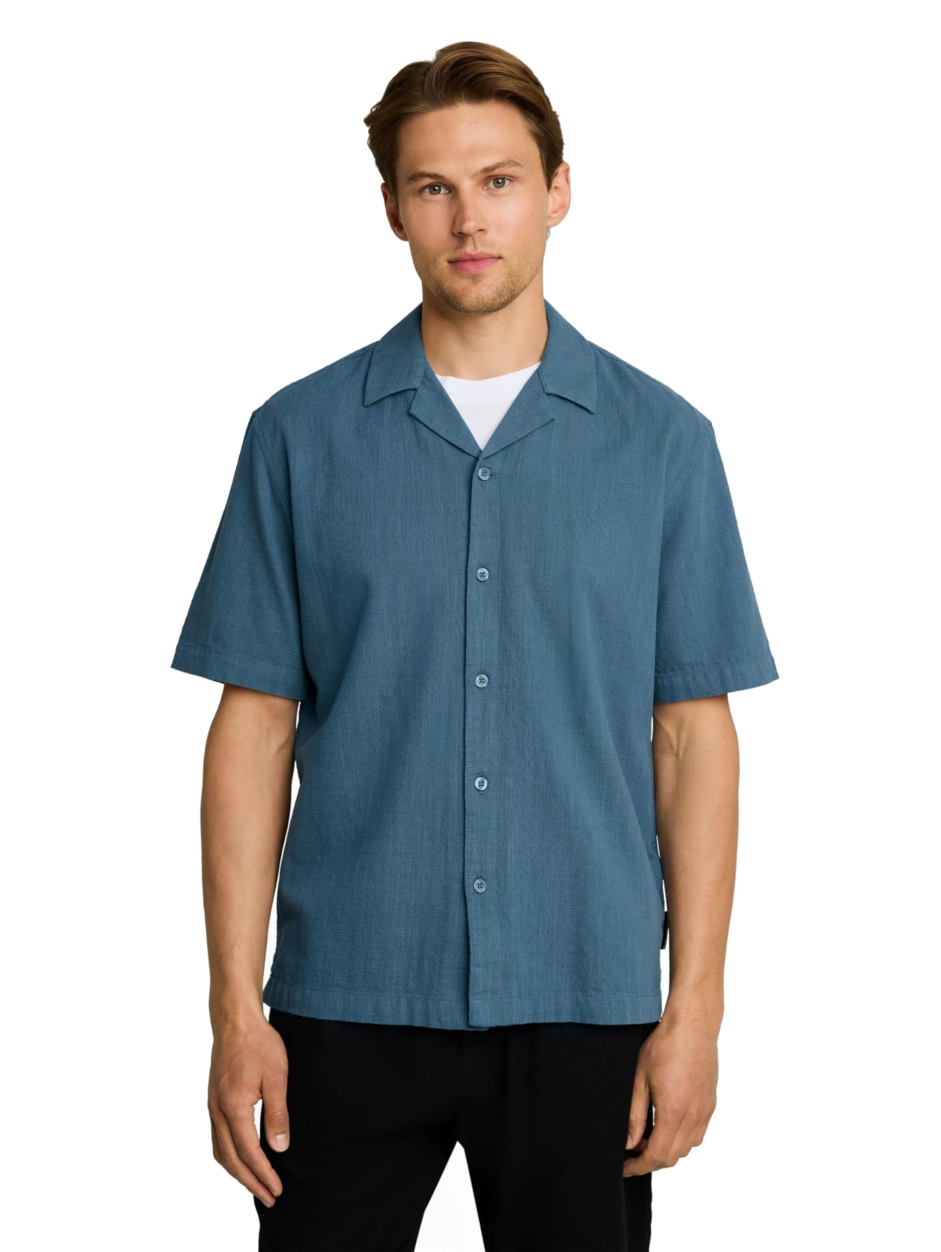 Tom Tailor Denim Herren 1050987 Relaxed Fit Resort Kurzarmhemd